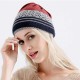 Women Fashion Stripes Knit Hat Scarf Dual-use Warm Knit Beanie