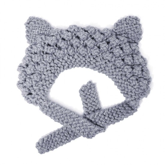 Women Fashion Warm Woolen Knit Cute Cat Ear Flaps Animal Knitted Hat