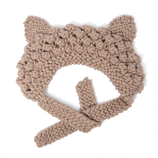 Women Fashion Warm Woolen Knit Cute Cat Ear Flaps Animal Knitted Hat