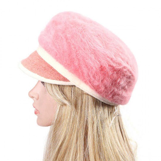 Women Faux Rabbit Fur Windproof Face Masks Outdoors Detachable Hoods Cycling Baseball Cap