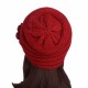 Women Flexible Flower Slouch Knit Hat Winter Warm Earmuffs Beanie Cap Good Elastic