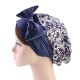 Women Floral Bow Turban Hat Outdoor Silk Ribbon Chemo Beanie Cap Earmuffs