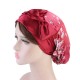 Women Floral Bow Turban Hat Outdoor Silk Ribbon Chemo Beanie Cap Earmuffs