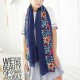 Women Floral Ethnic Embroidery Printing Scarf Cotton Shawls Scarves Vogue Ladies Scarf