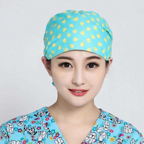 Women Floral Print Chemo Caps Outdoor Adjustable Breathable Turban Beanie Hat