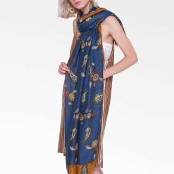 Women Floral Printing Scarf Ethnic Elegant Long Soft Shawl