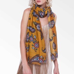 Women Floral Printing Scarf Ethnic Elegant Long Soft Shawl