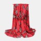 Women Floral Printing Scarf Ethnic Elegant Long Soft Shawl