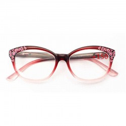 Women Floral Resin Cat Eye Reading Glasses Ultra Light Portable Anti-Fatigue Computer Glasses