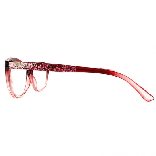 Women Floral Resin Cat Eye Reading Glasses Ultra Light Portable Anti-Fatigue Computer Glasses