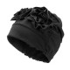 Women Flower Cotton Beanies Cap Solid Outdoor Windproof Warm Bonnet Hat