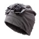 Women Flower Cotton Beanies Cap Solid Outdoor Windproof Warm Bonnet Hat