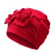 Women Flower Cotton Beanies Cap Solid Outdoor Windproof Warm Bonnet Hat