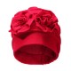 Women Flower Cotton Beanies Cap Solid Outdoor Windproof Warm Bonnet Hat