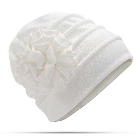 Women Flower Cotton Warm Beanies Cap Elegant Muslim Casual Hat