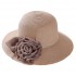 Women Flower Foldable Sunscreen Bucket Straw Hat Outdoor Casual Travel Beach Sea Floppy Hat