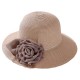 Women Flower Foldable Sunscreen Bucket Straw Hat Outdoor Casual Travel Beach Sea Floppy Hat