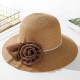 Women Flower Foldable Sunscreen Bucket Straw Hat Outdoor Casual Travel Beach Sea Floppy Hat