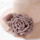 Women Flower Foldable Sunscreen Bucket Straw Hat Outdoor Casual Travel Beach Sea Floppy Hat