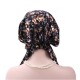 Women Flower Printing Muslim Cotton Turban Cap Elastic Casual Breathable Beanies