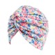 Women Flower Printing Turban Hat Cotton Casual Breathable Head Caps