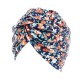 Women Flower Printing Turban Hat Cotton Casual Breathable Head Caps