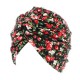 Women Flower Printing Turban Hat Cotton Casual Breathable Head Caps