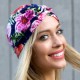 Women Flower Printing Turban Hat Cotton Casual Breathable Head Caps