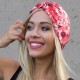 Women Flower Printing Turban Hat Cotton Casual Breathable Head Caps