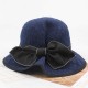 Women Foldable Big Bow Bucket Cap Outdoor Sunshade Visor Beach Hat