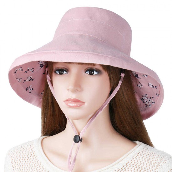 Women Foldable Double-sided Wear Vogue Sun Bucket Hat Summer Outdoor Travel Beach Sea Cap Bucket Hat