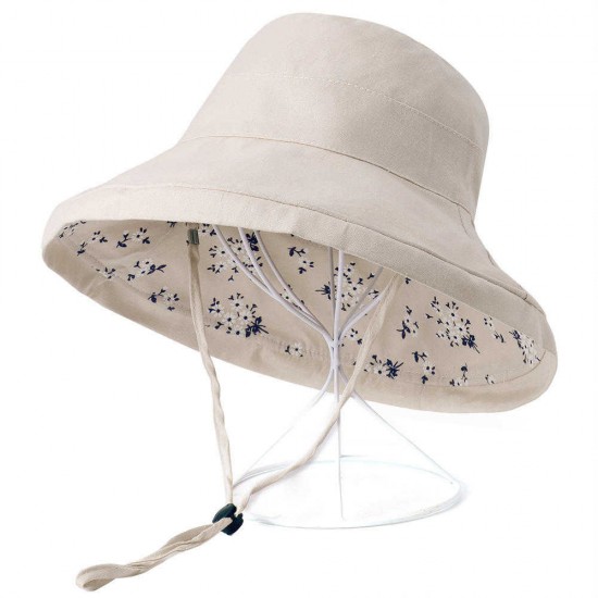 Women Foldable Double-sided Wear Vogue Sun Bucket Hat Summer Outdoor Travel Beach Sea Cap Bucket Hat