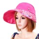 Women Foldable Empty Top Beach Hat Outdoor Travel Wide Brim Sunscreen Visor Hat