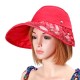 Women Foldable Empty Top Beach Hat Outdoor Travel Wide Brim Sunscreen Visor Hat