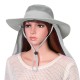 Women Foldable Face Protection Breathable Removable Solid Sun Hat Outdoor Travel Beach Sea Cap