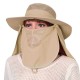 Women Foldable Face Protection Breathable Removable Solid Sun Hat Outdoor Travel Beach Sea Cap