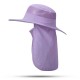 Women Foldable Face Protection Breathable Removable Solid Sun Hat Outdoor Travel Beach Sea Cap