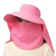 Women Foldable Face Protection Breathable Solid Sun Hat Summer Outdoor Travel Beach Sea Cap