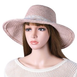 Women Foldable Lace Bow Sunscreen Bucket Straw Hat Outdoor Casual Travel Beach Sea Floppy Hat