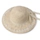 Women Foldable Lace Bow Sunscreen Bucket Straw Hat Outdoor Casual Travel Beach Sea Floppy Hat