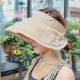 Women Foldable Solid Empty Top Beach Straw Hat Causal Wide Brim Sunscreen Sunshade Cap