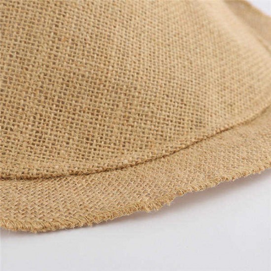 Women Foldable Solid Empty Top Beach Straw Hat Causal Wide Brim Sunscreen Sunshade Cap