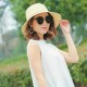 Women Foldable Straw Beach Cap Summer Vacation Sunscreen Bucket Cap