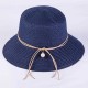 Women Foldable Straw Beach Cap Summer Vacation Sunscreen Bucket Cap