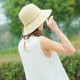 Women Foldable Straw Beach Cap Summer Vacation Sunscreen Bucket Cap