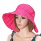 Women Foldable Sun Protective Beach Hat Summer Outdoor Gardening Anti-UV Wide Brim Visor Cap