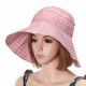 Women Foldable Sun Protective Beach Hat Summer Outdoor Gardening Anti-UV Wide Brim Visor Cap