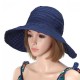 Women Foldable Sun Protective Beach Hat Summer Outdoor Gardening Anti-UV Wide Brim Visor Cap