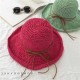 Women Foldable Sunscreen Anti-UV Bucket Straw Hat Outdoor Casual Travel Beach Sea Floppy Hat