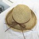 Women Foldable Sunscreen Anti-UV Bucket Straw Hat Outdoor Casual Travel Beach Sea Floppy Hat